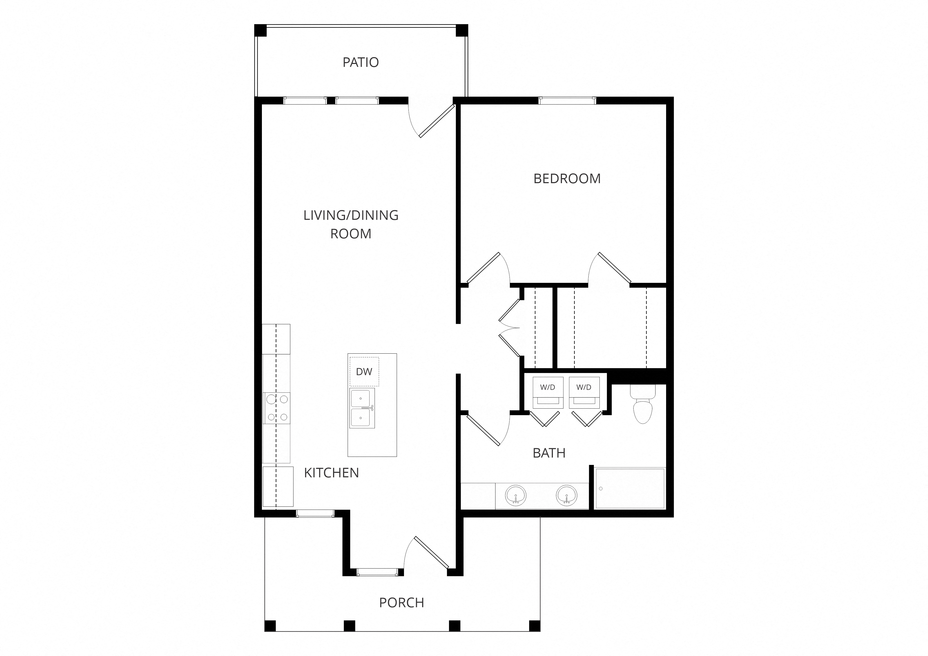 1 Bedroom floor plan